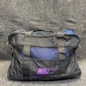 Nike F3-12-03-BTH Black/Blue Vintage Court Tennis Duffel Bag 100% Nylon Gym Bag